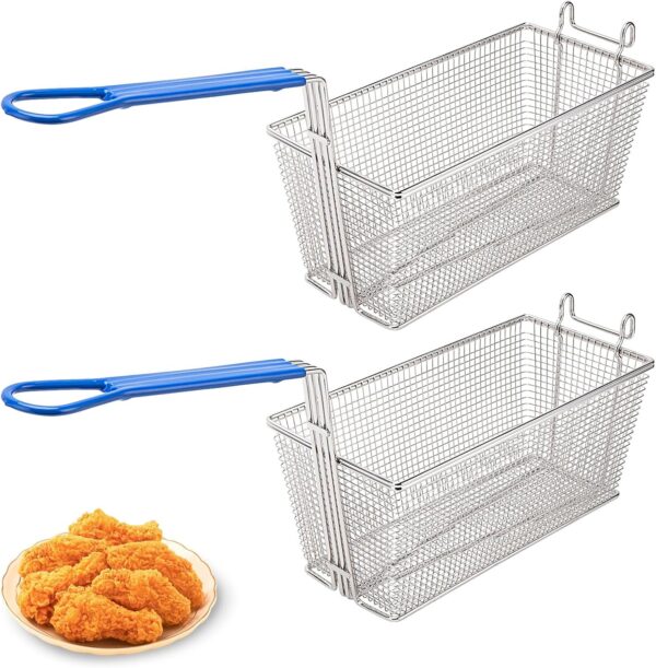 Fryer Basket, 2Pcs Deep Fry Basket -13.2"x 6.5"x 5.9"